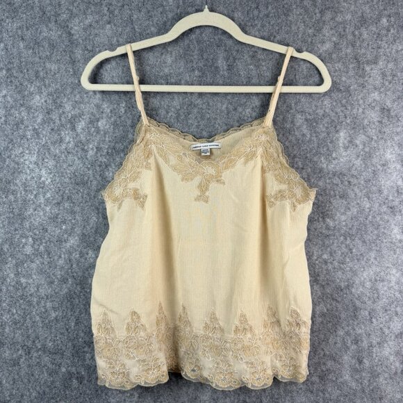 American Eagle Outfitters Tops - American Eagle Semi Sheer Lace Trim Camisole Top Size M Coquette Y2K‎ Dainty